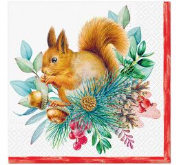 Ubrousky PAW Dekor L (20ks) Vintage Squirrel Joy