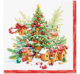 Ubrousky PAW Dekor L (20ks) Festive Joy Tree