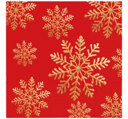 Ubrousky PAW Dekor L (20ks) Handmade Snow red