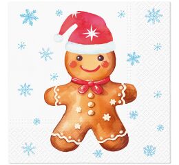 Ubrousky PAW Dekor L (20ks) Ginger Christmas