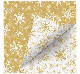 Ubrousky PAW Dekor L (20ks) Snowflakes Gold DD