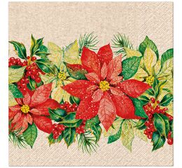 Ubrousky PAW Dekor We Care (20ks) Noble Poinsettia