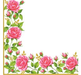 Ubrousky DAISY L (20ks) Flower Frame with Garden Roses