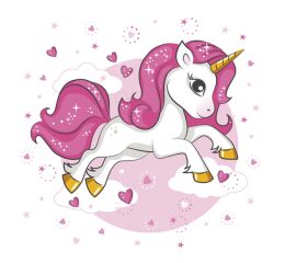 Ubrousky DAISY L (20ks) Pink Heart Unicorn