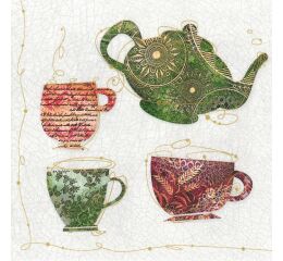 Ubrousky DAISY L (20ks) Tea Cups with a Teapot