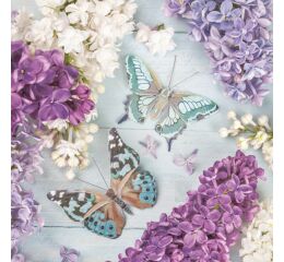 Ubrousky DAISY L (20ks) Lilac Collage with Butterflies