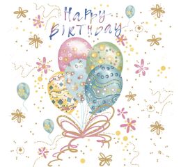 Ubrousky DAISY L (20ks) Pastell Balloons with Gold Flowers