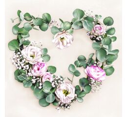 Ubrousky DAISY L (20ks) Photo Heart Eucalyptus Wreath