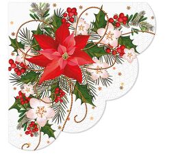Ubrousky PAW Dekor R (12ks) Poinsettia Composition