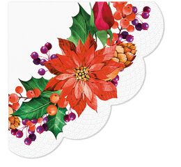 Ubrousky PAW Dekor R (12ks) Poinsettia with Cones