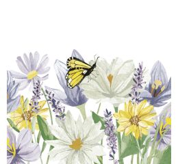 Ubrousky DAISY L (20ks) Pastel Garden Flowers with Butterflies