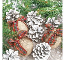 Ubrousky MAKI L (20ks) Twine Baubles with Cones