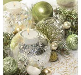 Ubrousky MAKI L (20ks) Christmas Pots on Green