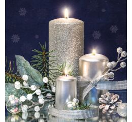 Ubrousky MAKI L (20ks) Silver Candles Bright Decor