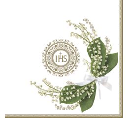 Ubrousky MAKI L (20ks) Lillies of the Valley Bow with Gold Frame