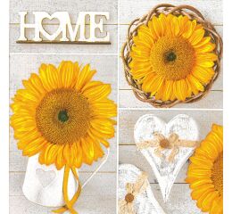 Ubrousky MAKI L (20ks) Sunflowers Collage with Hearts