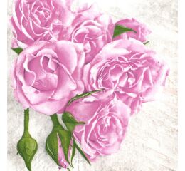 Ubrousky MAKI L (20ks) Light Pink Roses with Buds