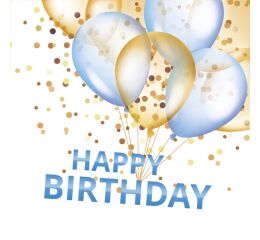 Ubrousky MAKI L (20ks) Happy Birthday Blue