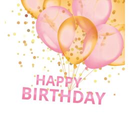 Ubrousky MAKI L (20ks) Happy Birthday pink