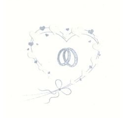 Ubrousky MAKI L (20ks) Wedding Rings in Heart Silver (pearl effect)