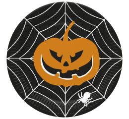 Papírový talíř velký - Scary Halloween Pattern