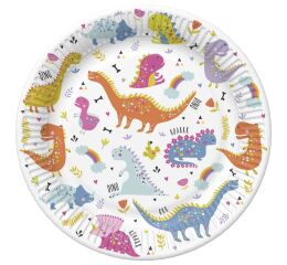 Papírový talíř malý - Funny Dinosaurs