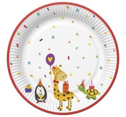Papírový talíř malý - Cute Party Animals