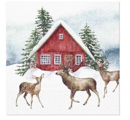 Ubrousky PAW TETE L (20ks) Red House in the Snow