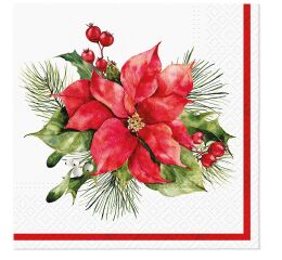 Ubrousky vánoční Composition with Poinsettia