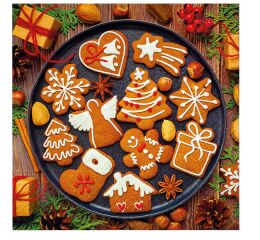 Ubrousky PAW TETE L (20ks) Gingerbread Icing Decorated