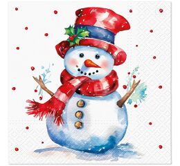 Ubrousky PAW TETE L (20ks) Watercolor Snowman