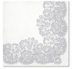 Ubrousky PAW TETE L (20ks) Lacy frame silver