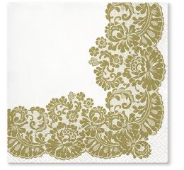 Ubrousky PAW TETE L (20ks) Lacy frame gold