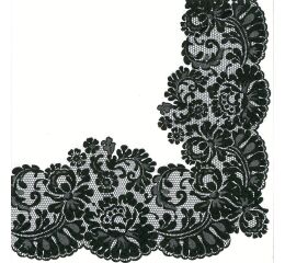 Ubrousky PAW TETE L (20ks) Lacy frame black