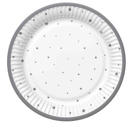 Papírový talíř malý - Ornament Silver