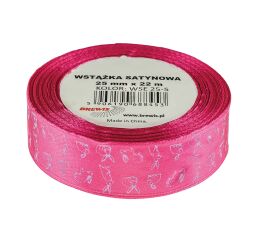 Velikonoční atlasová stuha 12mm růžová - 05