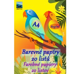 Složka barevných papíru A4 20 listů