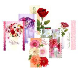 Pohlednice S-309 Kytky glitr