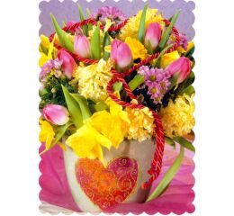 Pohlednice S-310 Kytky glitr