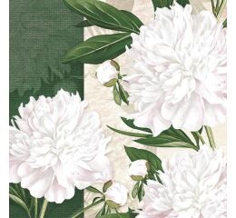 Ubrousky MAKI L (20ks) Dewed White Peonies