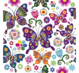 Ubrousky PAW TETE L (20ks) Colorful Butterflies