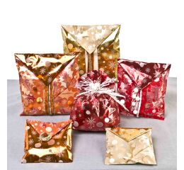 Vánoční sáček Ornament Double - modrý 40 x 65 cm