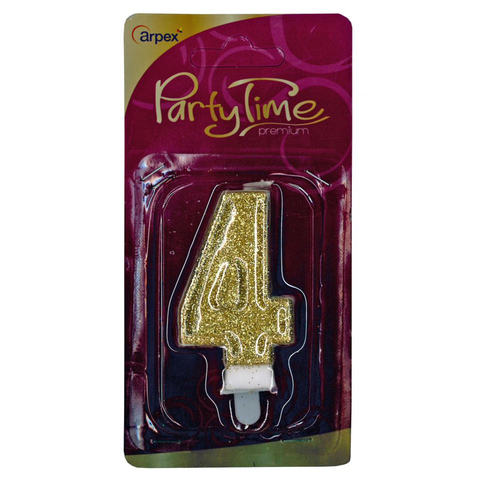 Svíčky dortové číslo "4" Premium  ARPEX