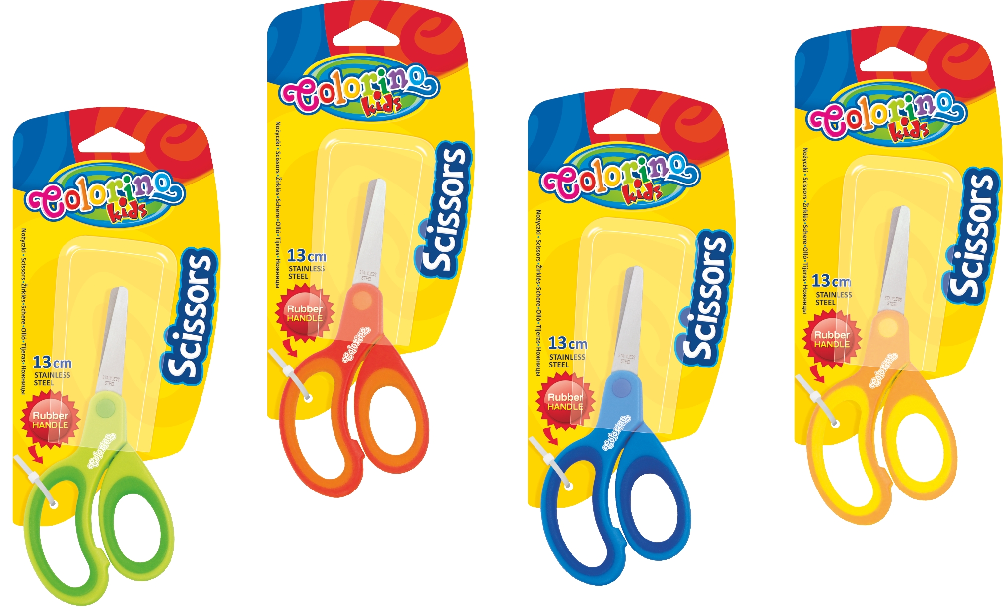 Colorino nůžky 13cm guma  blister /12/