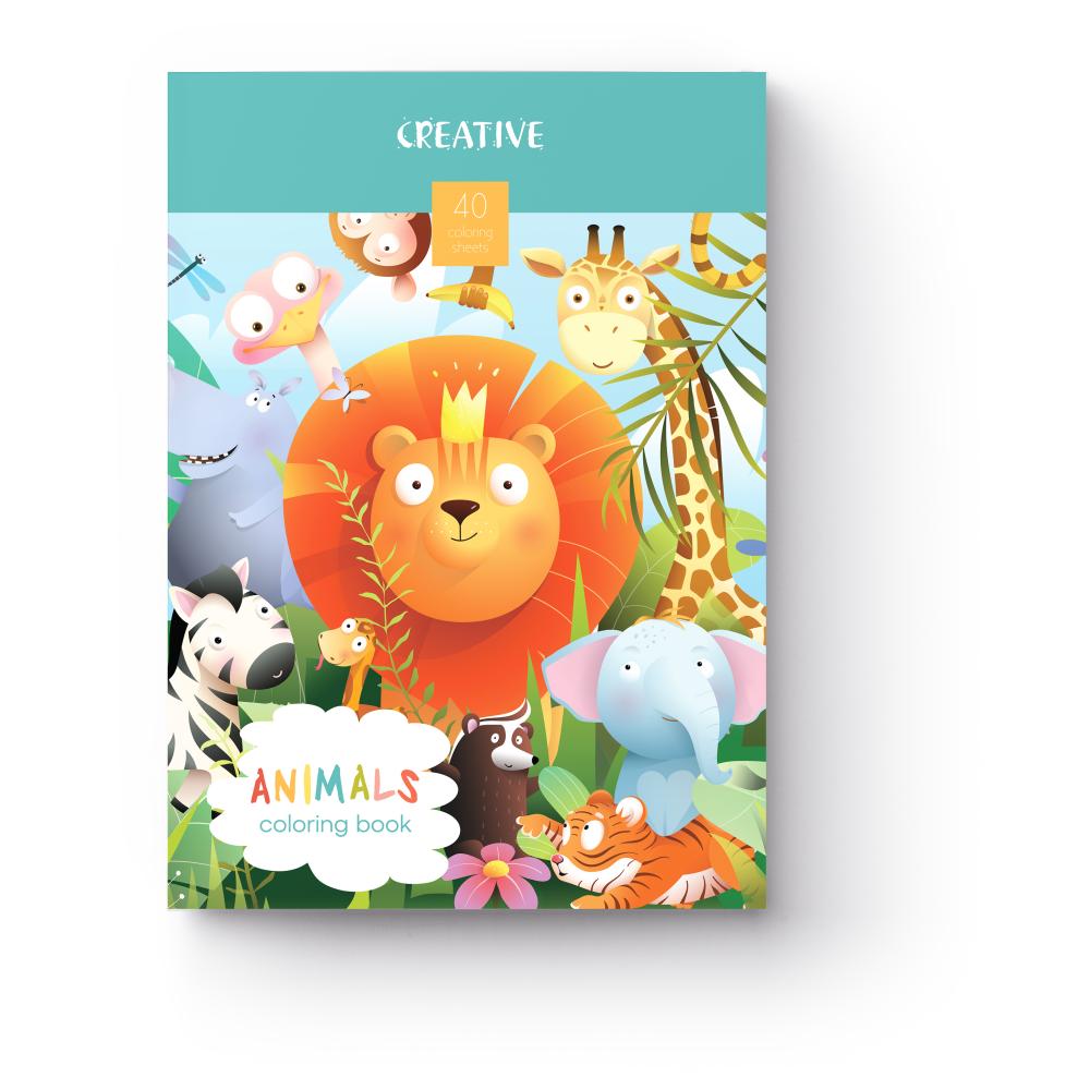 Kreativní omalovánky A4 40 listů Zvířátka