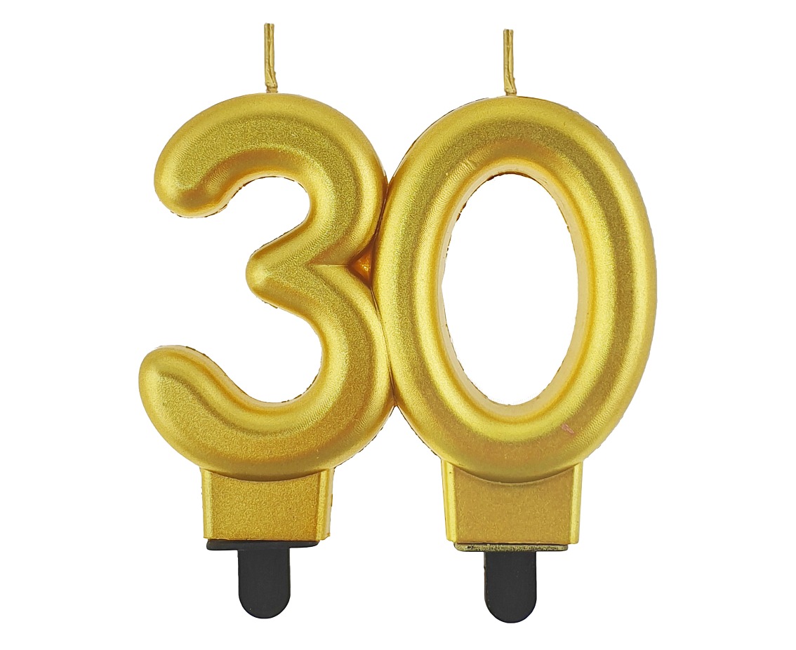 GD Svíčky dortové čísla GOLD 30 BC