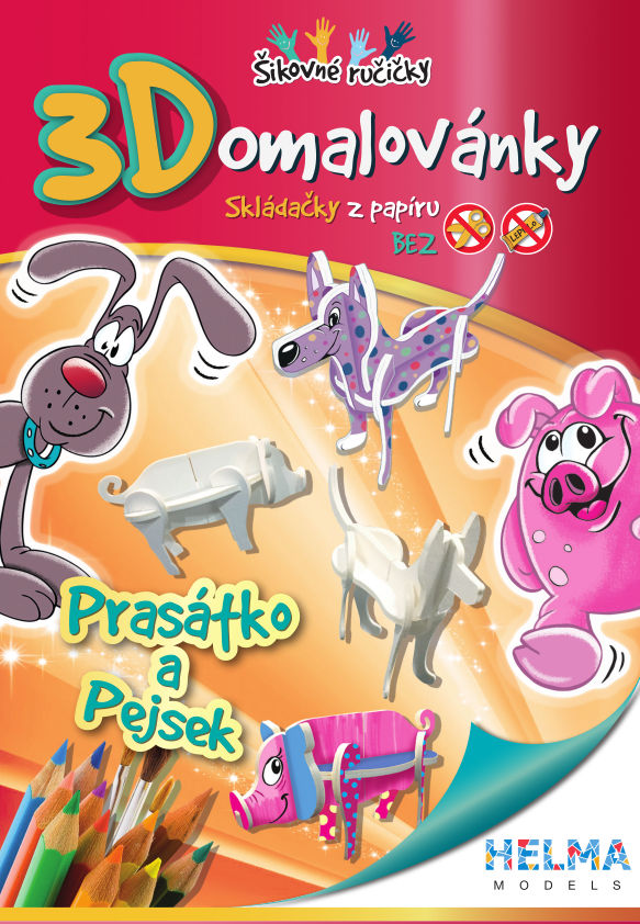 3D omalovánky OZ5 prasátko, pejsek