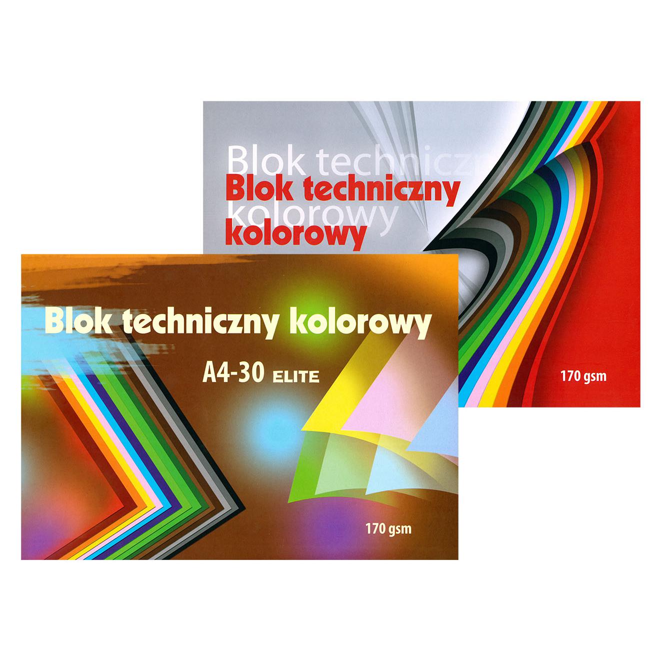 Skicák A4/30l kolor mix ELITE Kreska/10