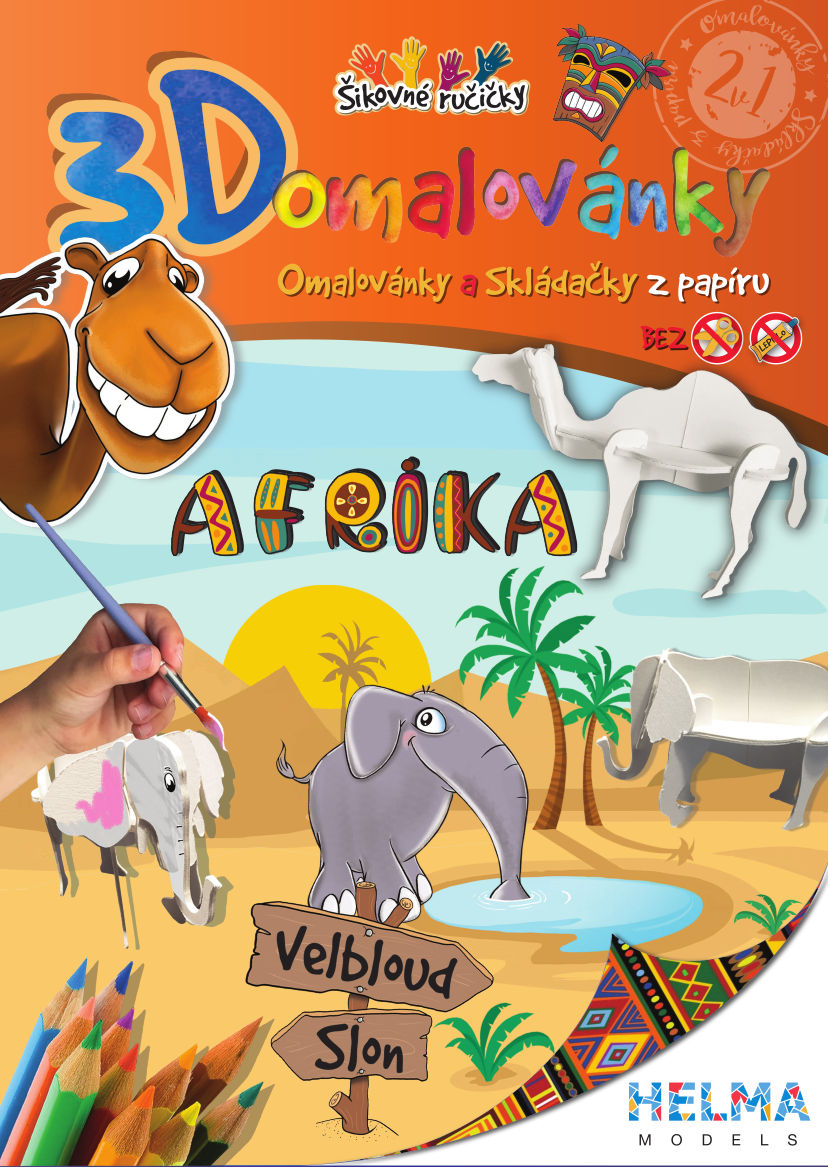 3D omalovánky OZ12 Afrika (velbloud, slo