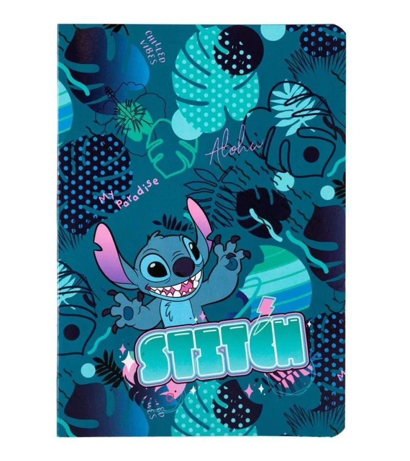 Sešit A5 32 listů Stitch blue vzor 1 linka